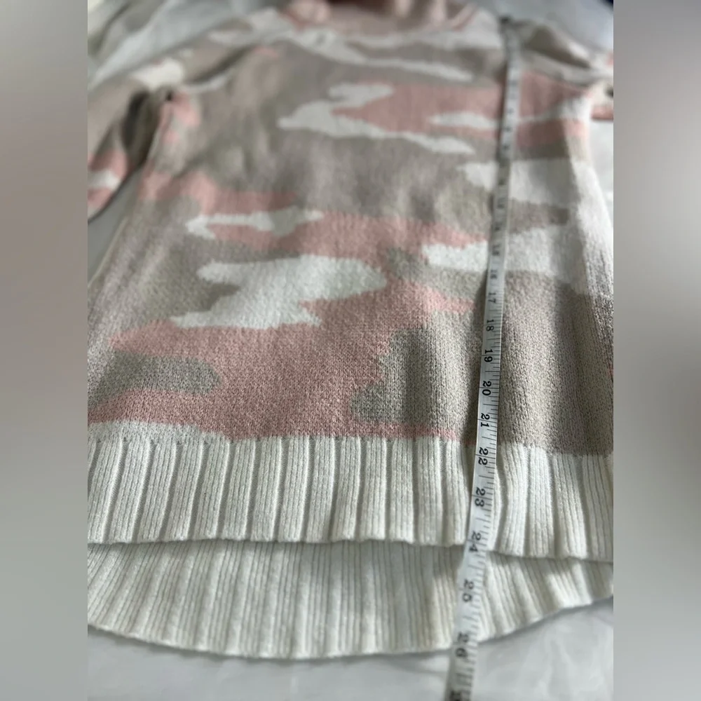 BOSTON PROPER Camo Turtleneck Knit Sweater Women's Size Small Pink Camouflage S - Picture 6 of 11